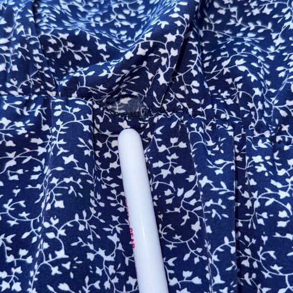 Keluummi Dress Womens Plus 22 Navy Floral V-Neck Midi Tiered - Picture 3 of 7